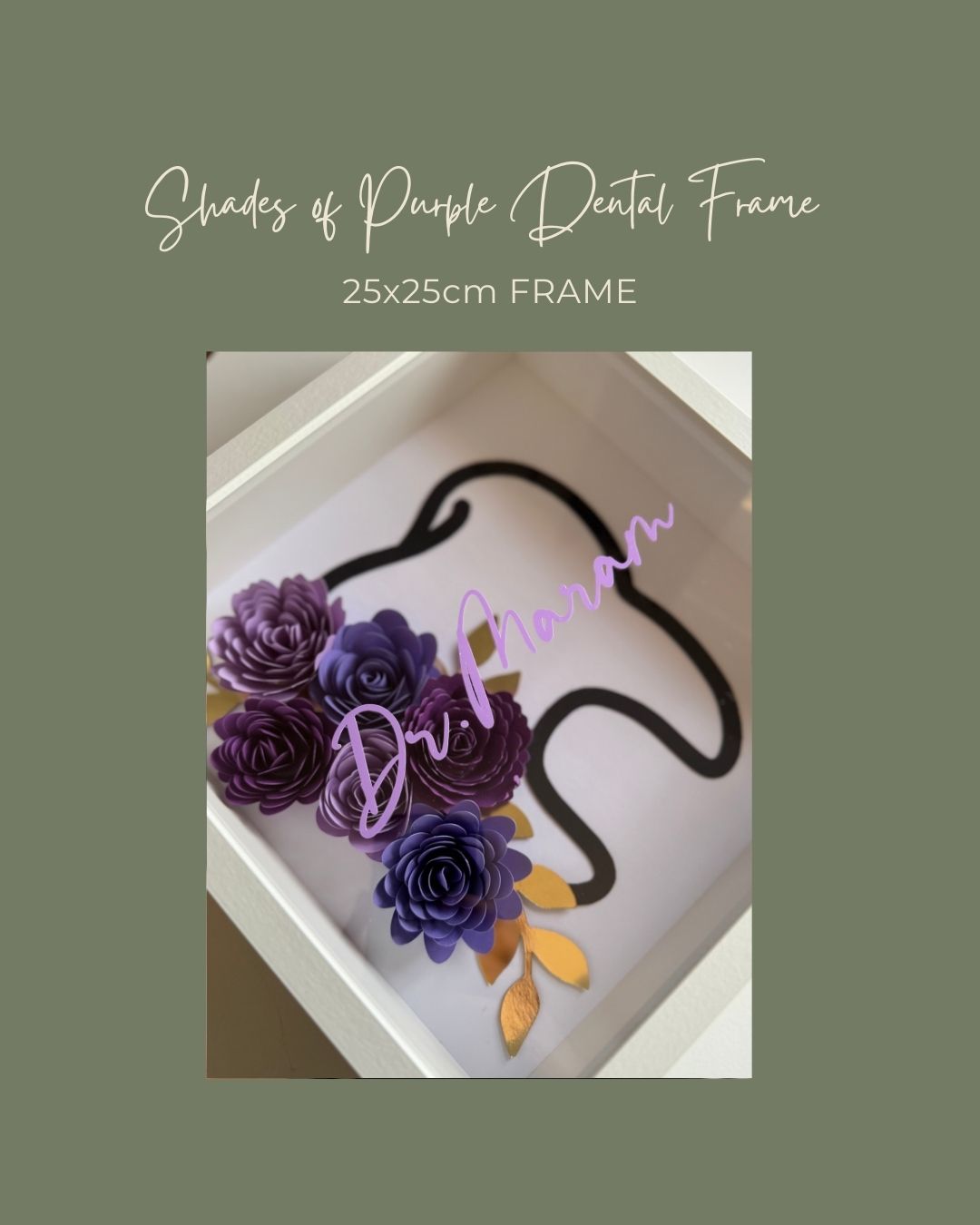 Shades of Purple Dental Flower Frame - 25x25cm