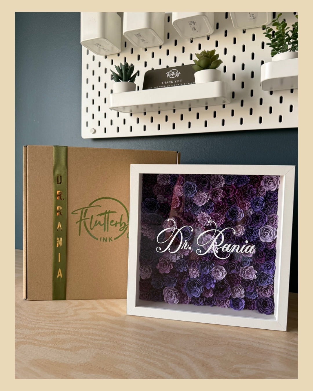 Shades of Purple Flower Frame - 25x25cm