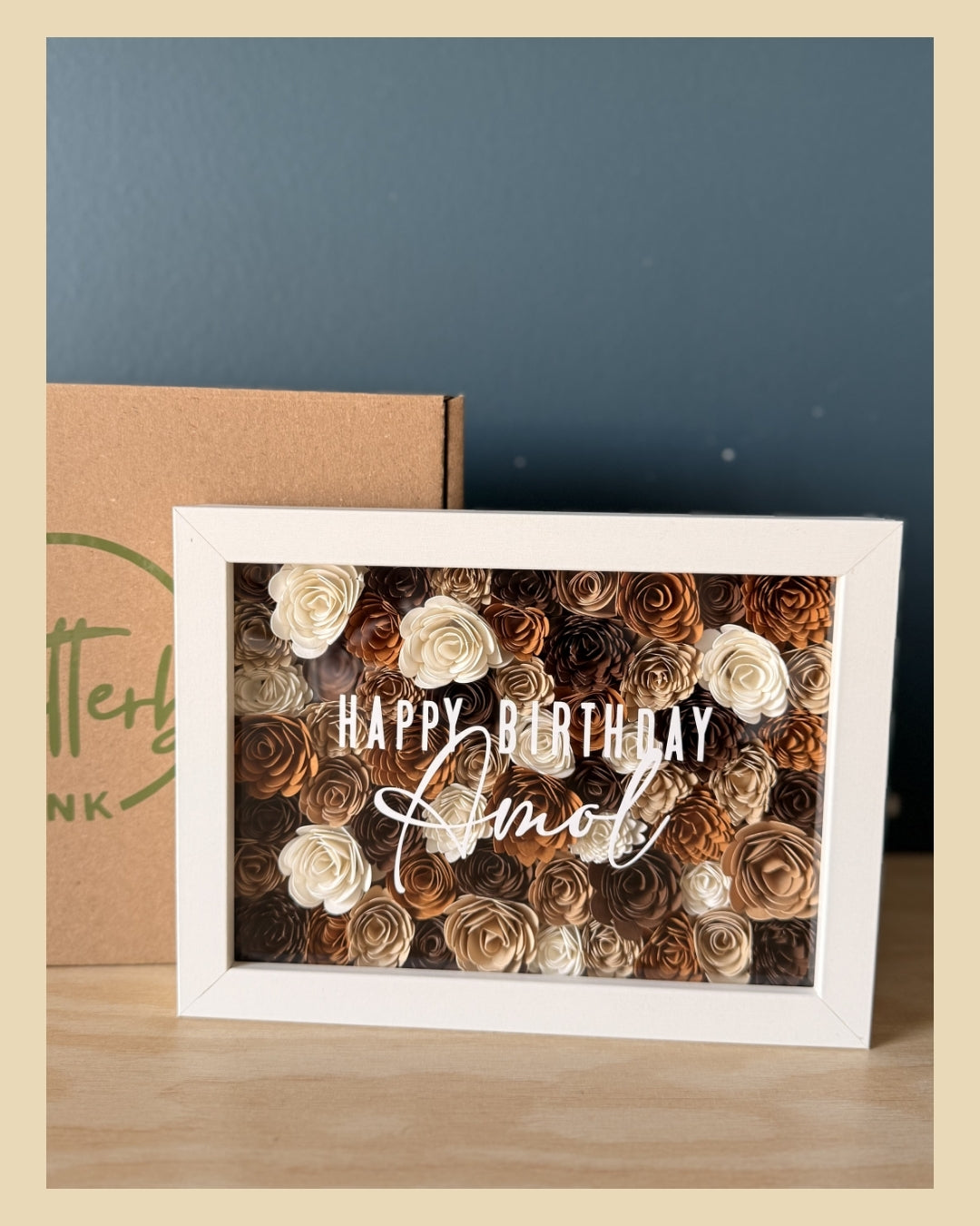 Shades of Brown Flower Frame - 13x18cm