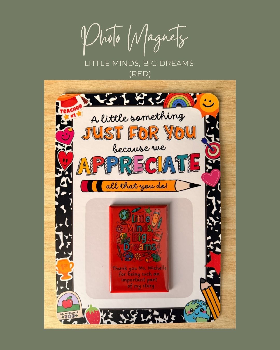 Little Minds, Big Dreams Magnets (Red)