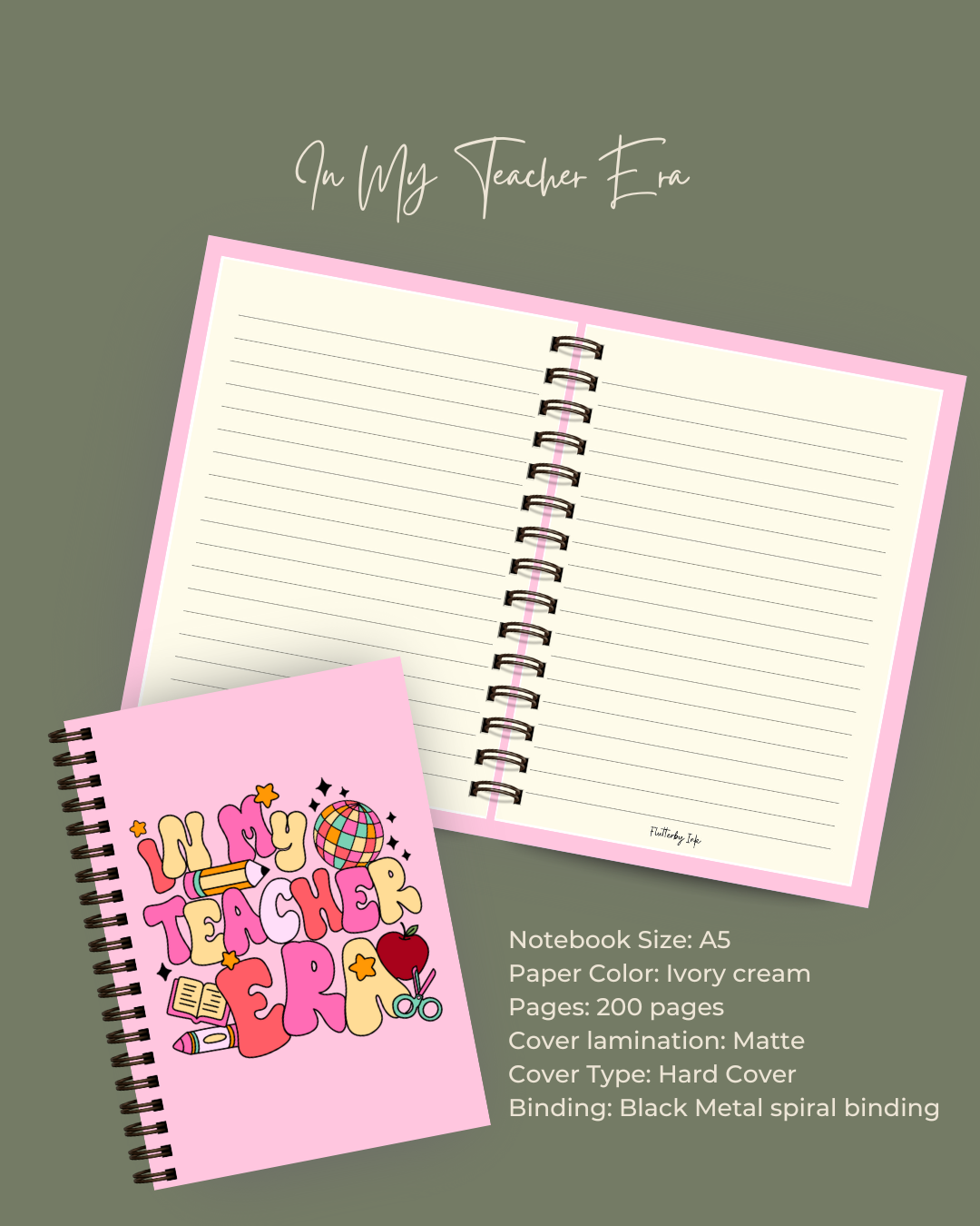 Pink In My Teacher Era Notebook