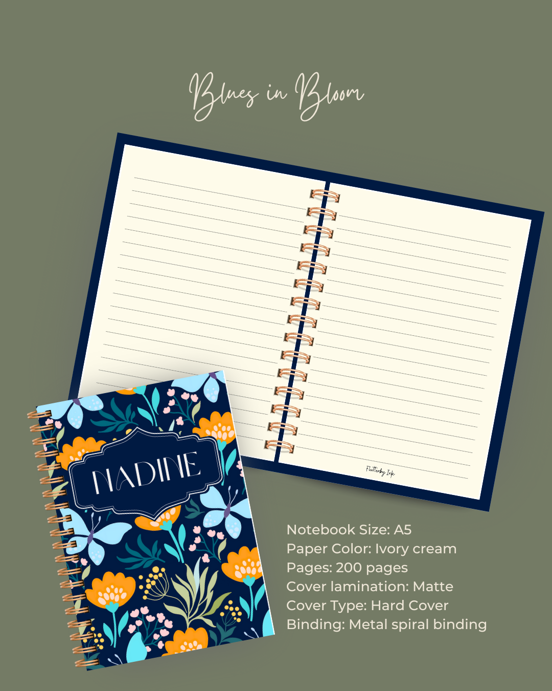 Blues in Bloom Notebook