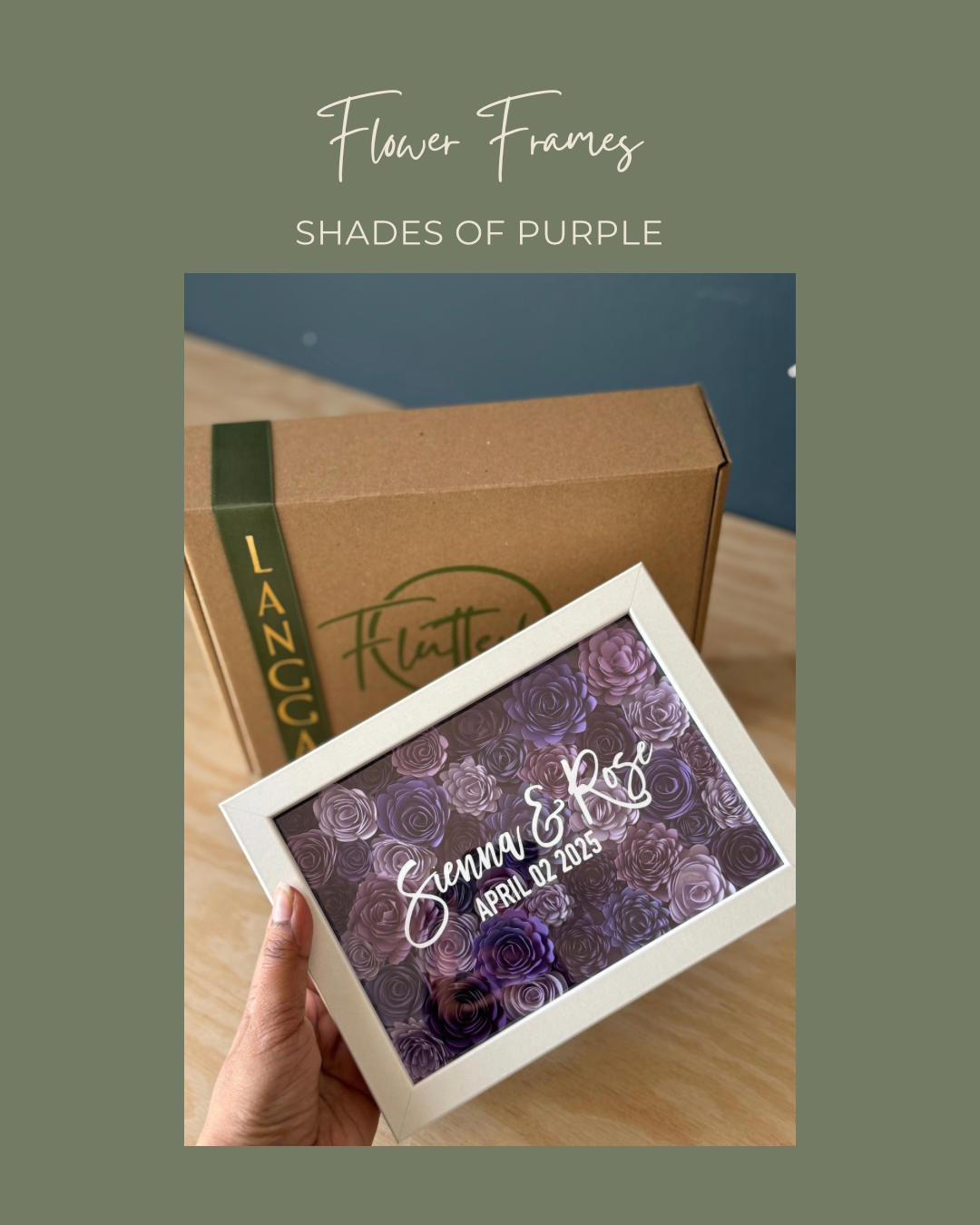 Shades of Purple Flower Frame - 13x18cm
