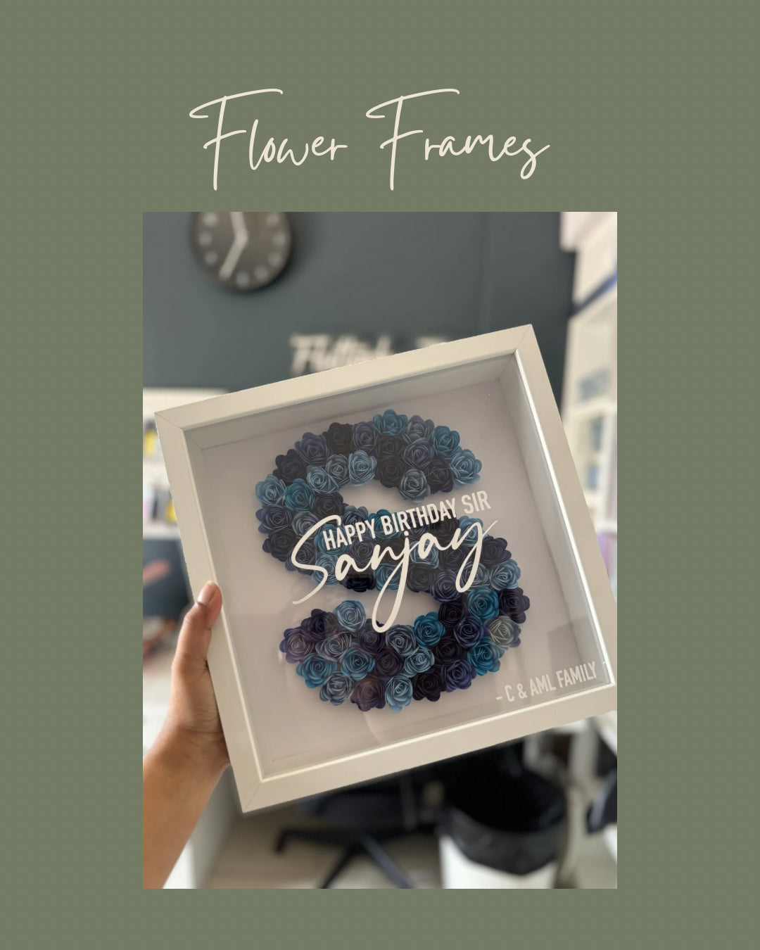 Flower Letter Frame - 25x25cm