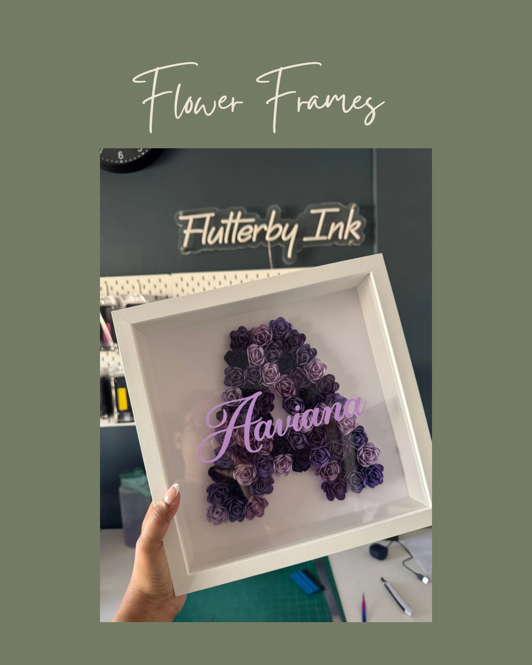 Flower Letter Frame - 25x25cm