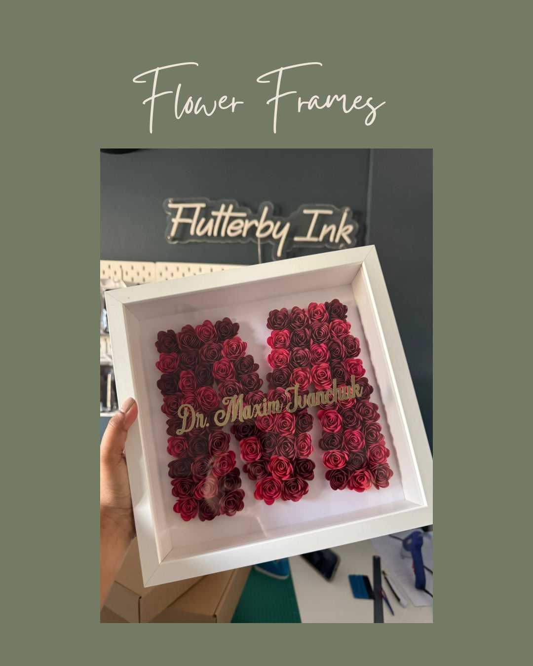 Flower Letter Frame - 25x25cm