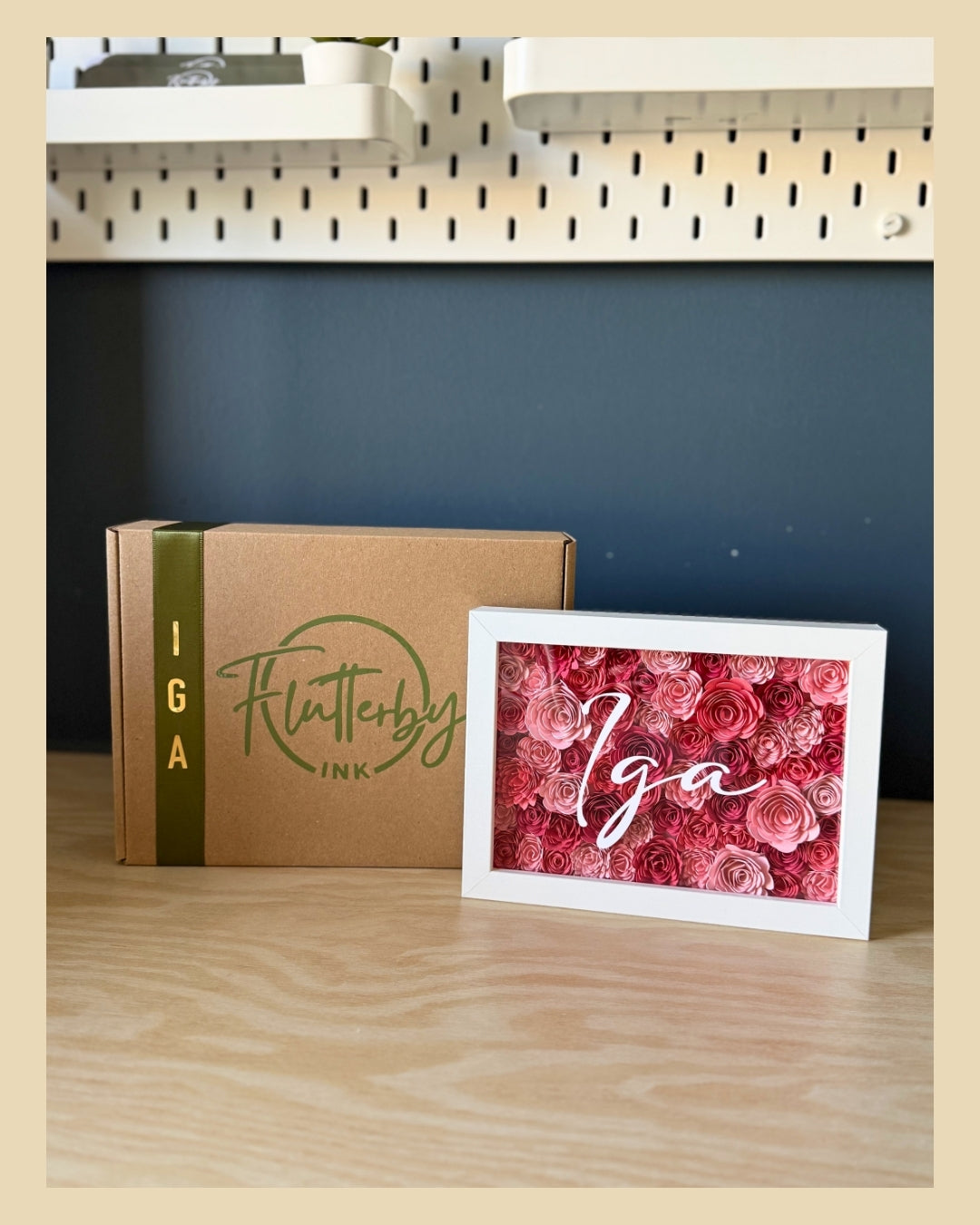Shades of Hot pink & Peach Flower Frame - 13x18cm