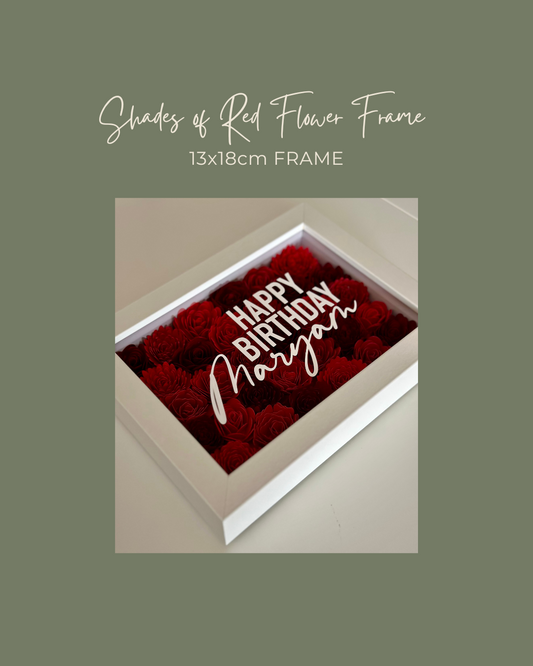 Shades of Red Flower Frame - 13x18cm