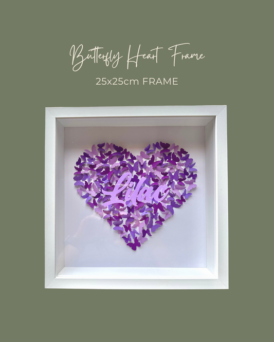 Butterfly Heart Frame - 25x25cm