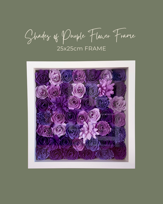 Shades of Purple Flower Frame - 25x25cm