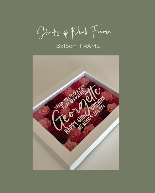 Shades of Pink Flower Frame - 13x18cm