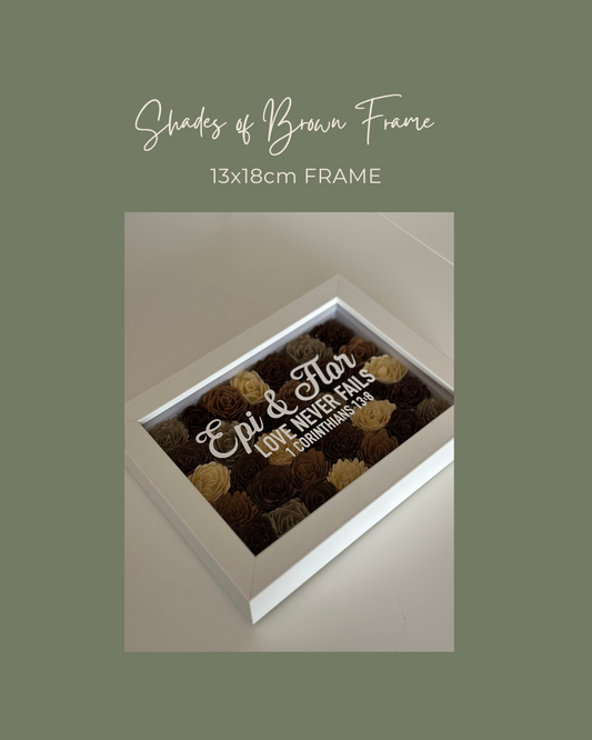 Shades of Brown Flower Frame - 13x18cm