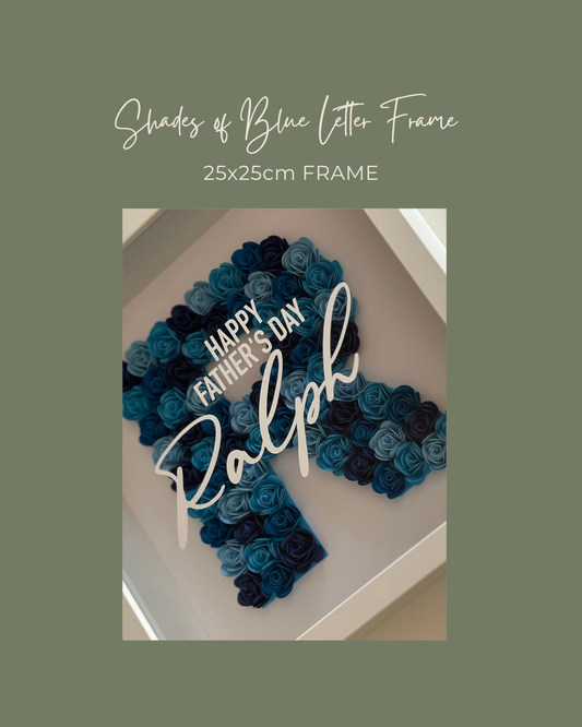 Shades of Blue Letter Frame - 25x25cm