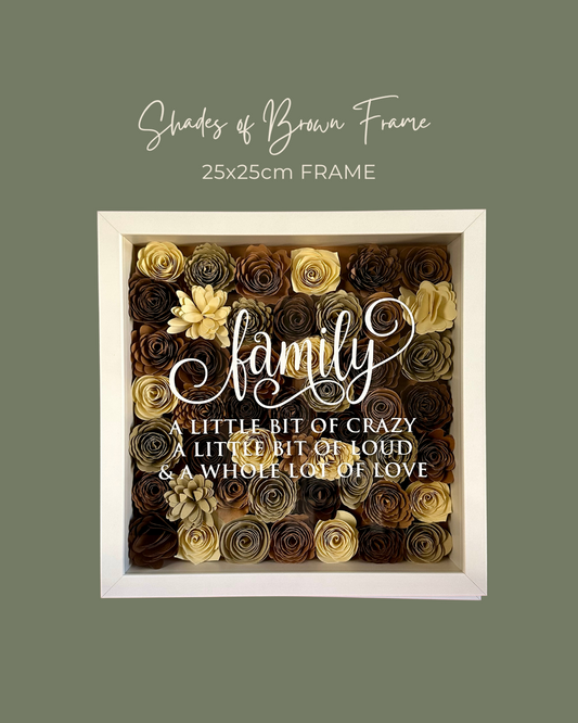 Shades of Brown Flower Frame - 25x25cm