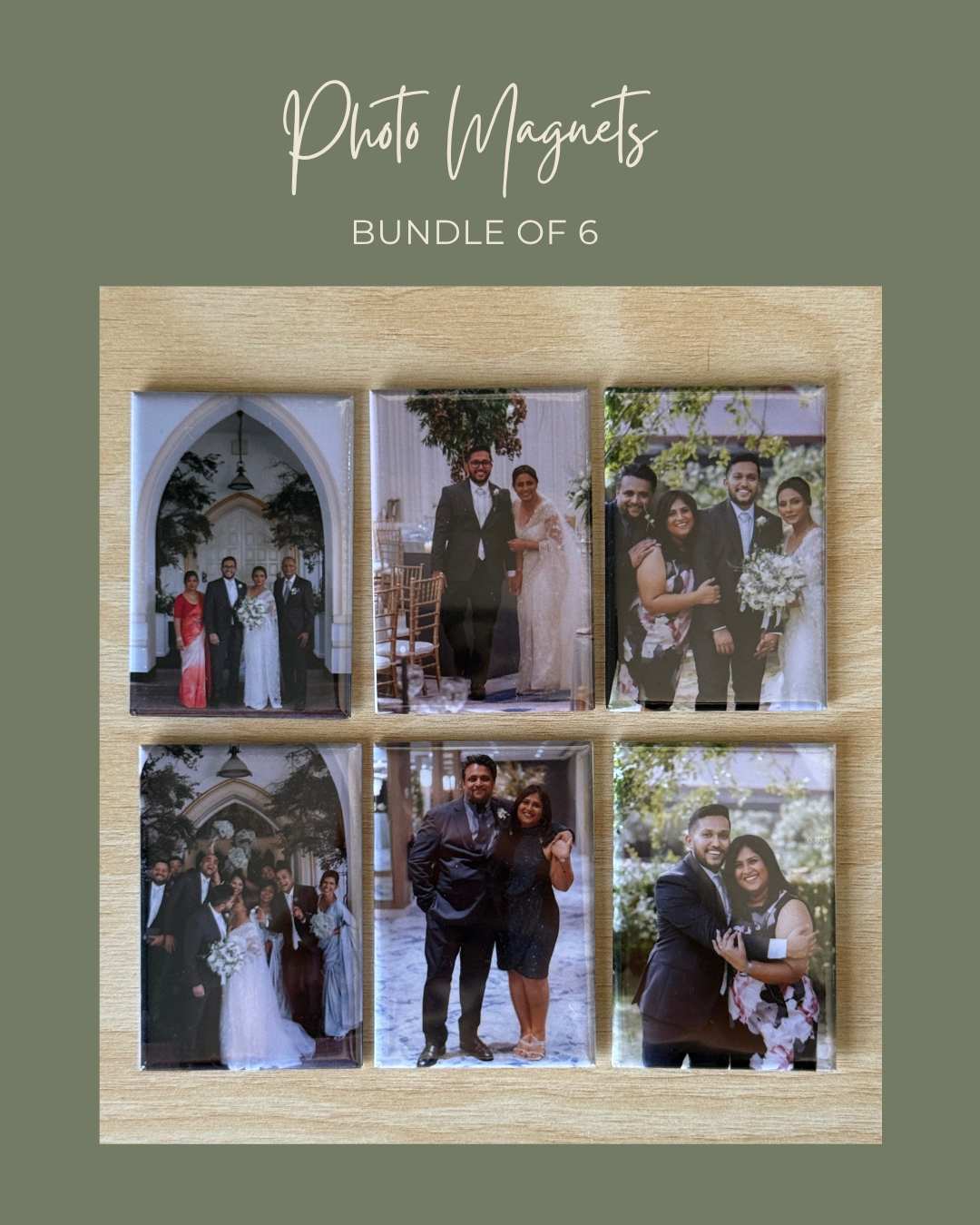 Personalized Photo Magnets Bundle of 6
