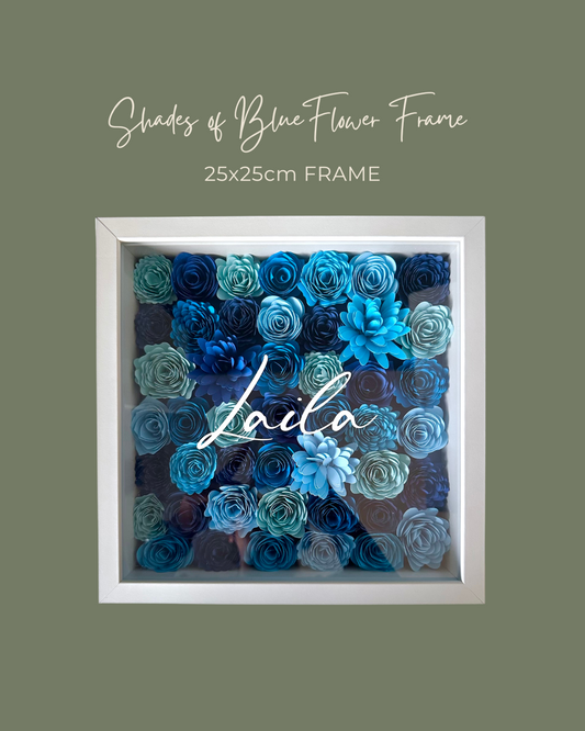 Shades of Blue Flower Frame - 25x25cm