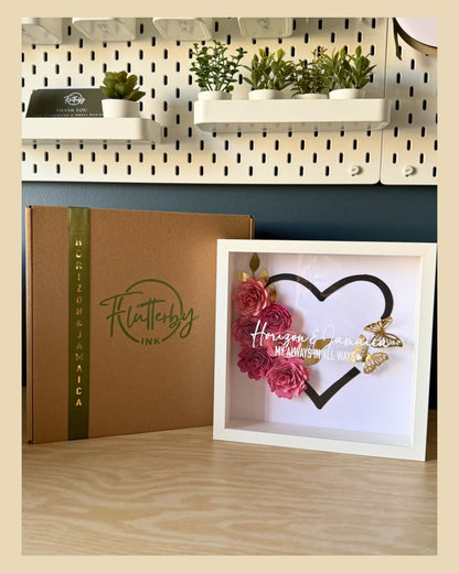Half Heart Flower Frame - 25x25cm