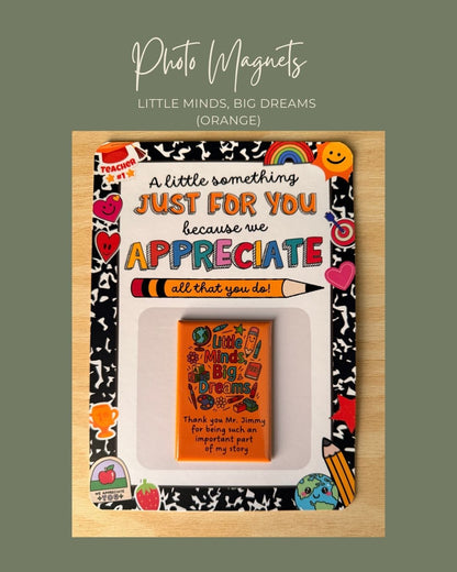 Little Minds, Big Dreams Magnets (Orange)