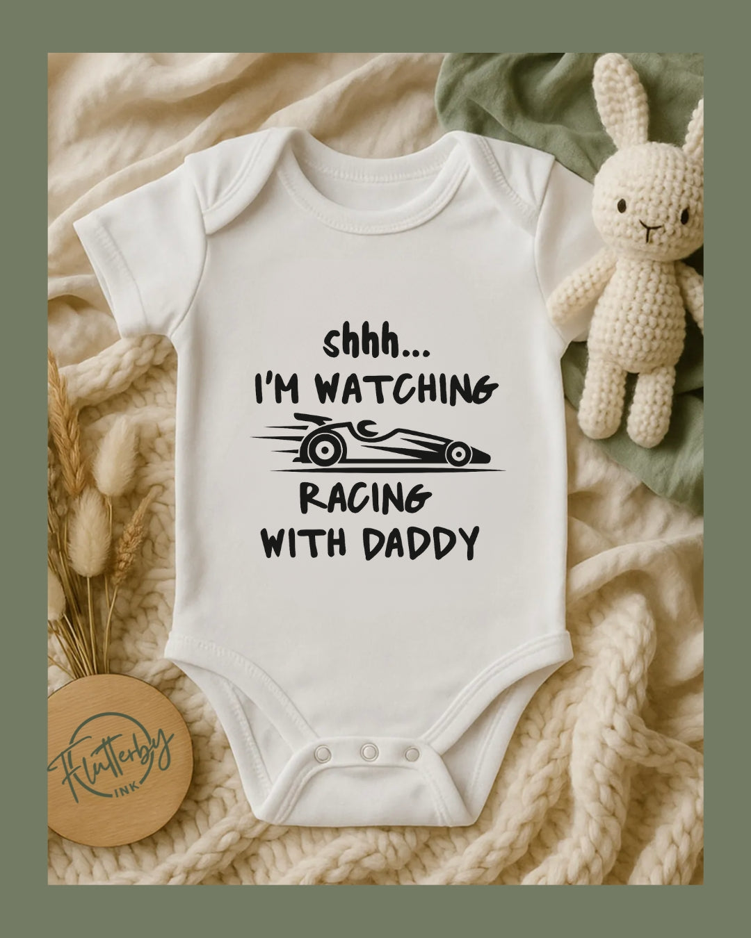 I'm Watching Racing with Daddy Baby Onesie