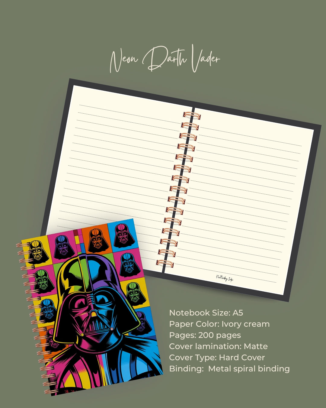 Neon Darth Vader Notebook