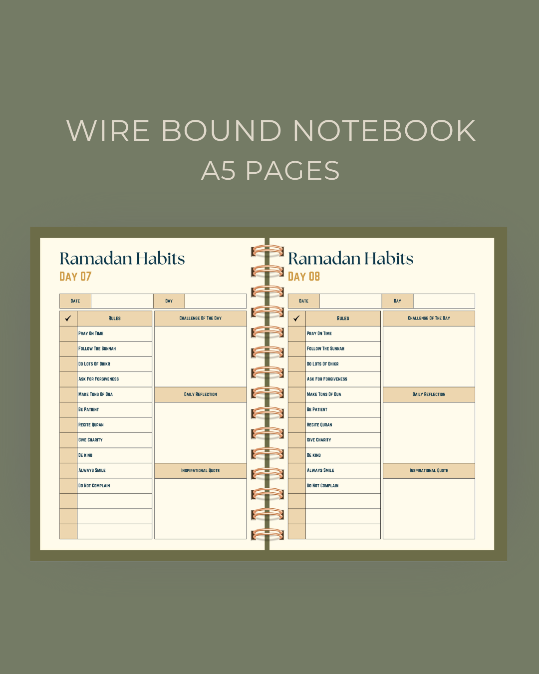 Spiritual Reflection Ramadan Planner