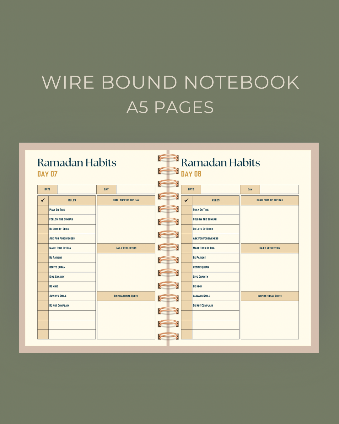 Spiritual Reflection Ramadan Planner