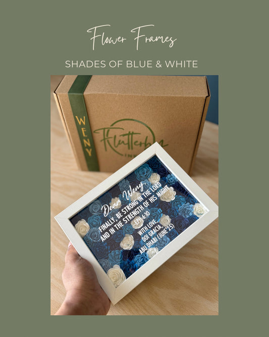 Shades of Blue & White Flower Frame - 13x18cm