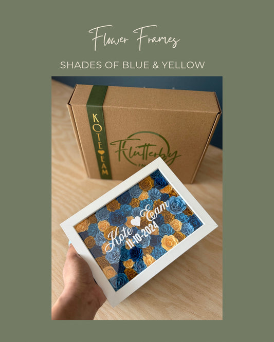 Shades of Blue & Yellow Flower Frame - 13x18cm