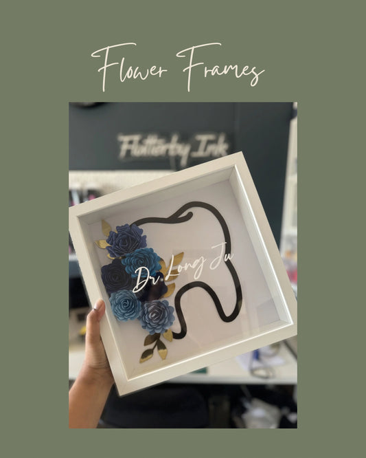 Shades of Blue Dental Flower Frame - 25x25cm