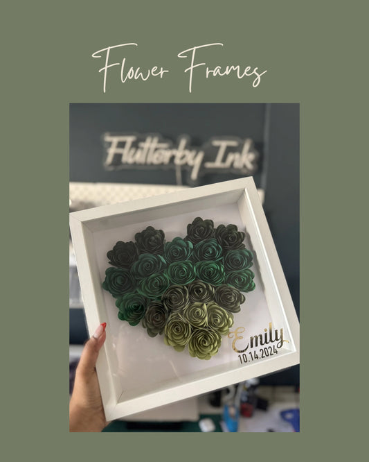 Shades of Green Heart Frame - 25x25cm