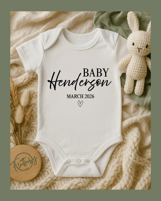 Personalised Baby Announcement Onesie