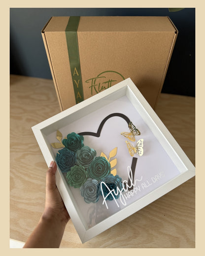 Half Heart Flower Frame - 25x25cm