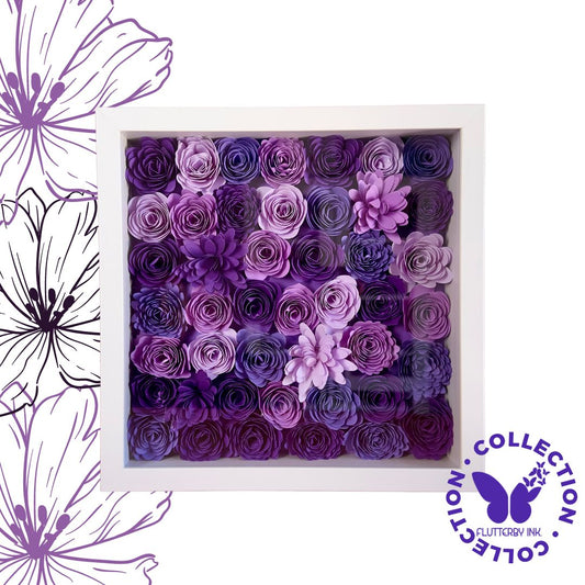 Shades of Purple Flower Frame - 25x25cm